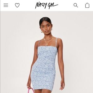NWT Nasty Gal Blue Floral Dress - Size 6